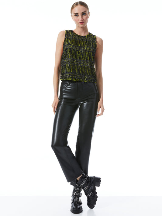 Alice & Olivia Amal Embellished Boxy Tank