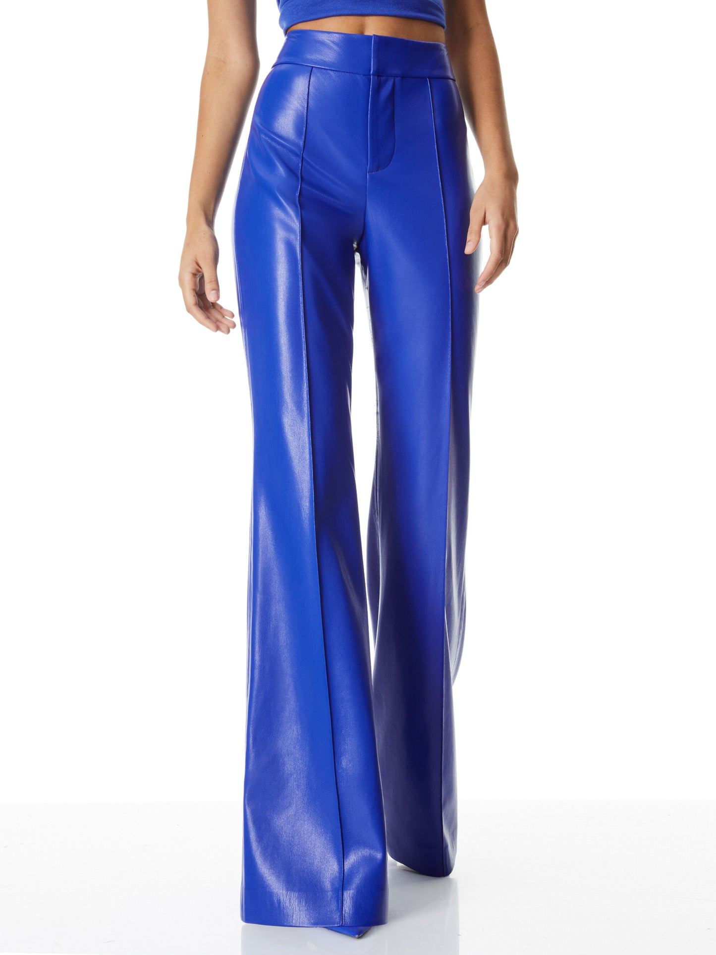 Alice & Olivia Dylan Vegan Leather Wide Leg Pant