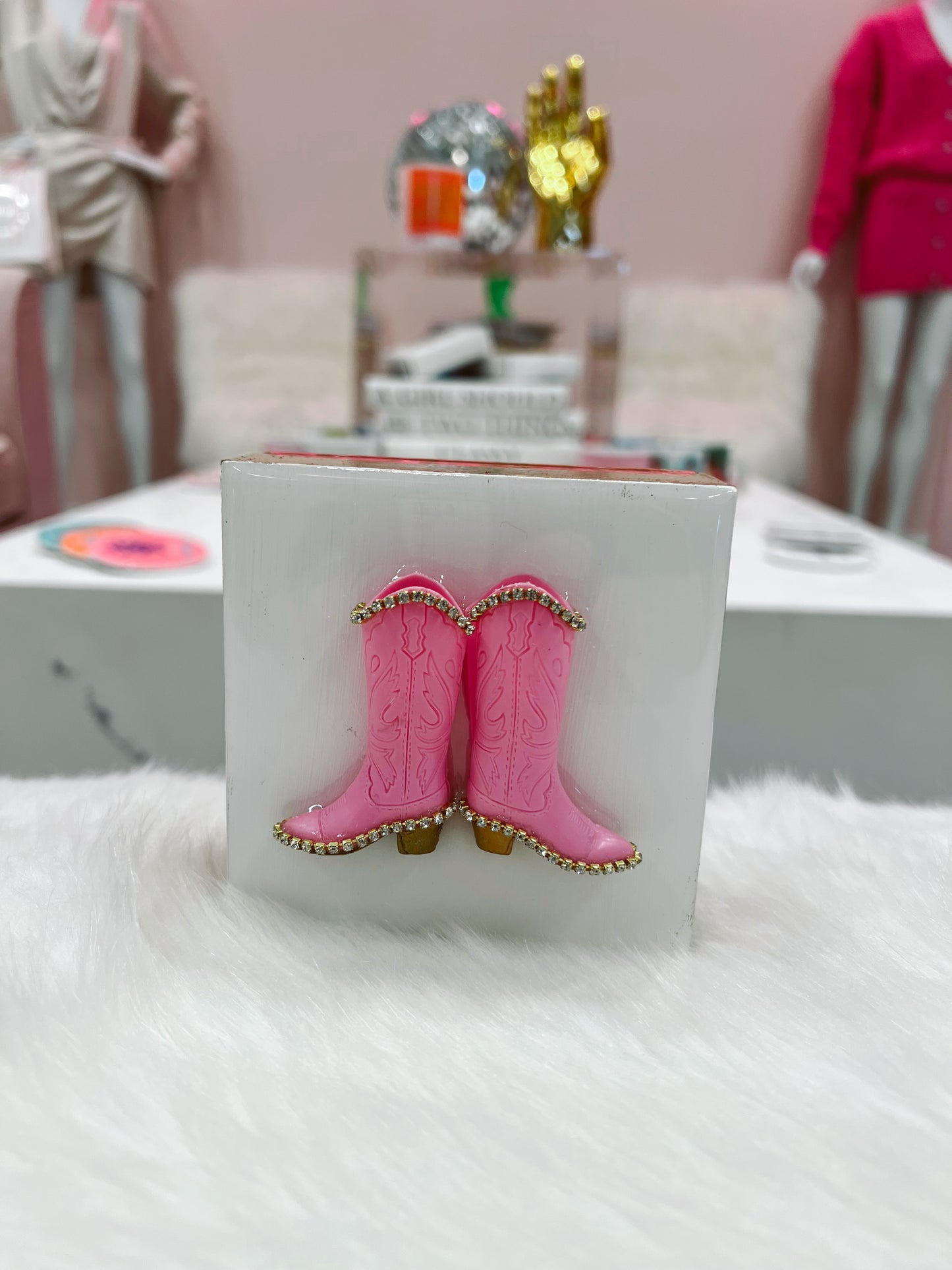 4x4 Pink Rhinestone Boots