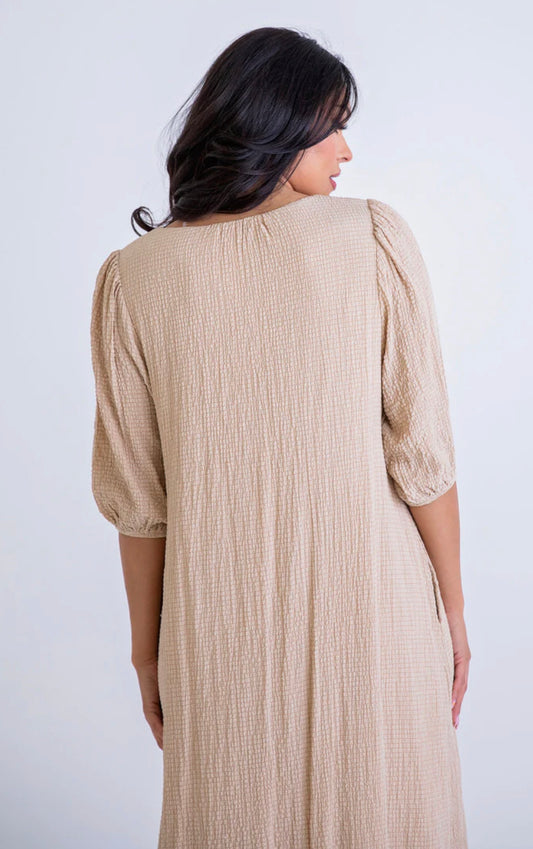 Solid VNeck Signature Maxi Dress