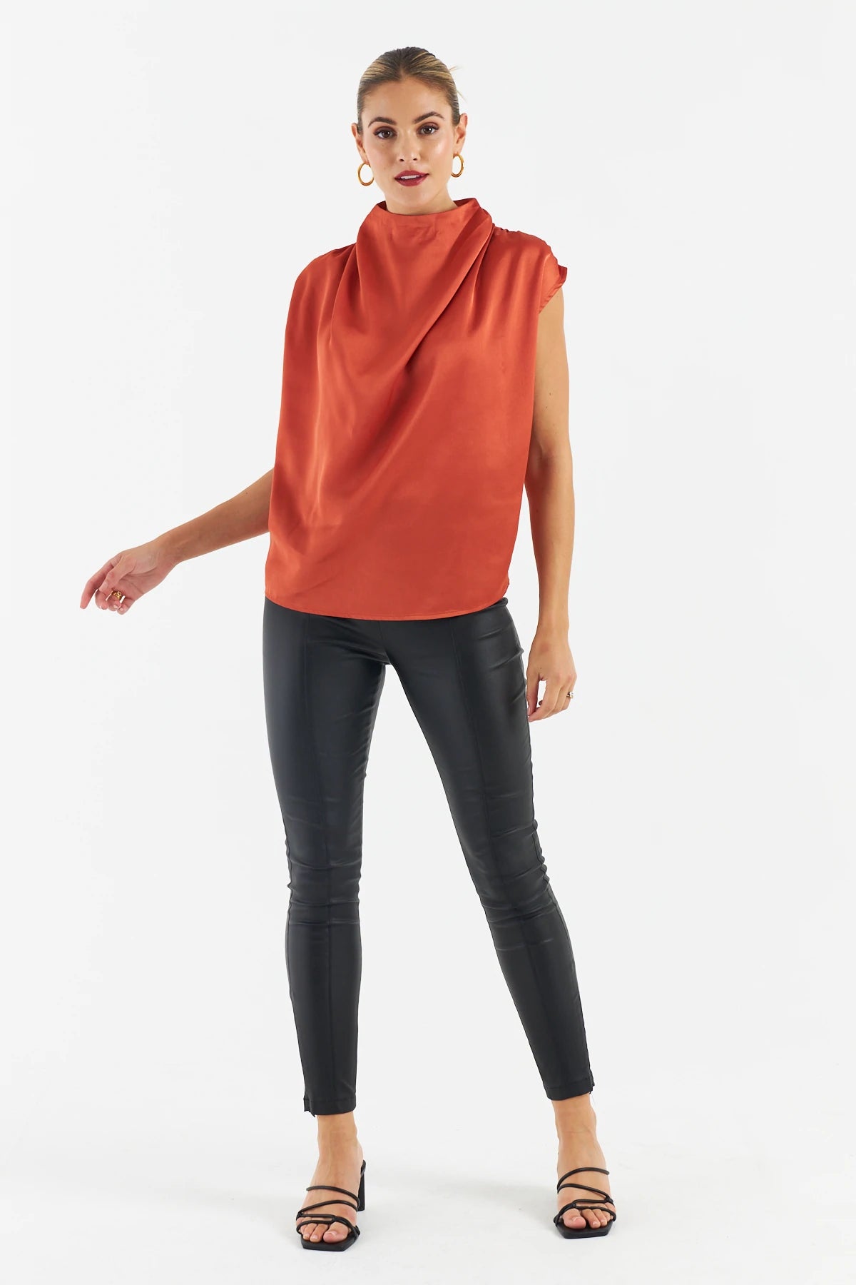 Lauren Satin Coral Blouse