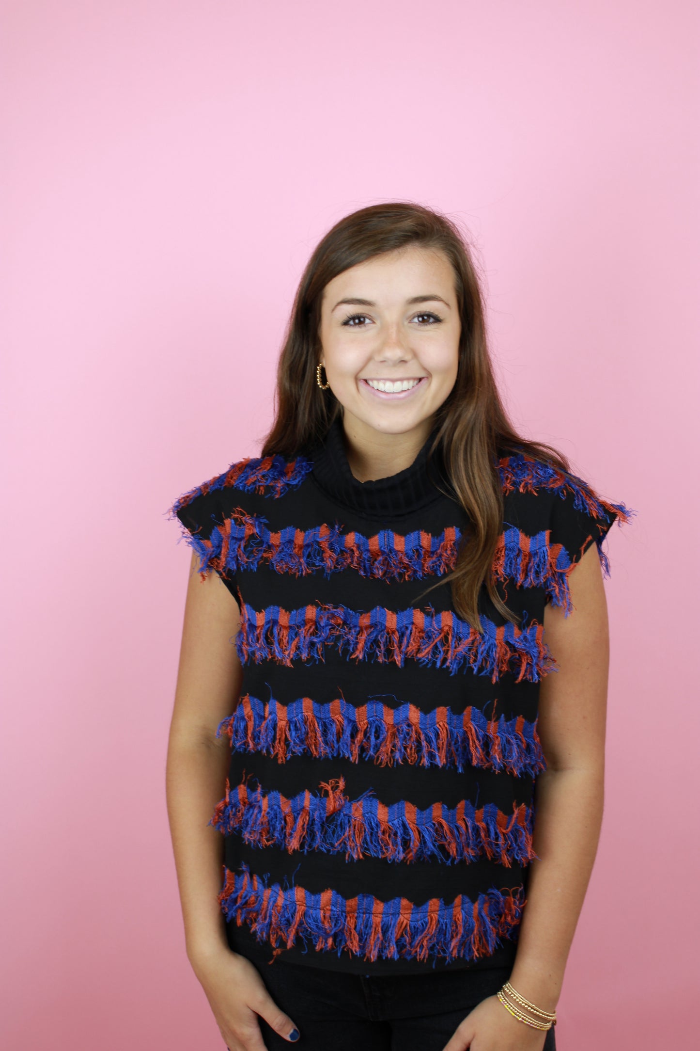 Amala Top - Blue and Orange