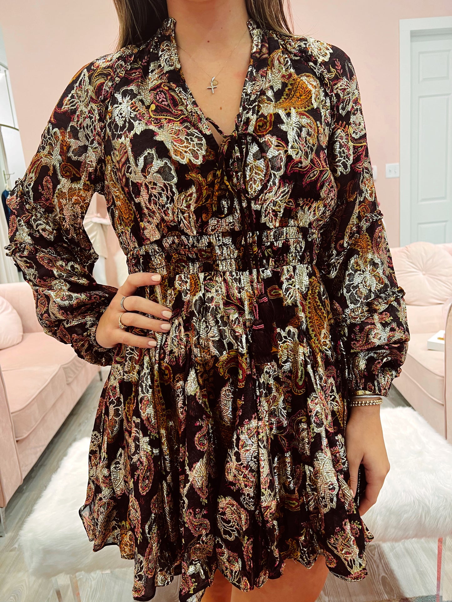 Hemant & Nandita Brown Georgettee Dress