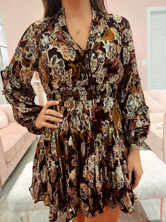 Hemant & Nandita Brown Georgettee Dress