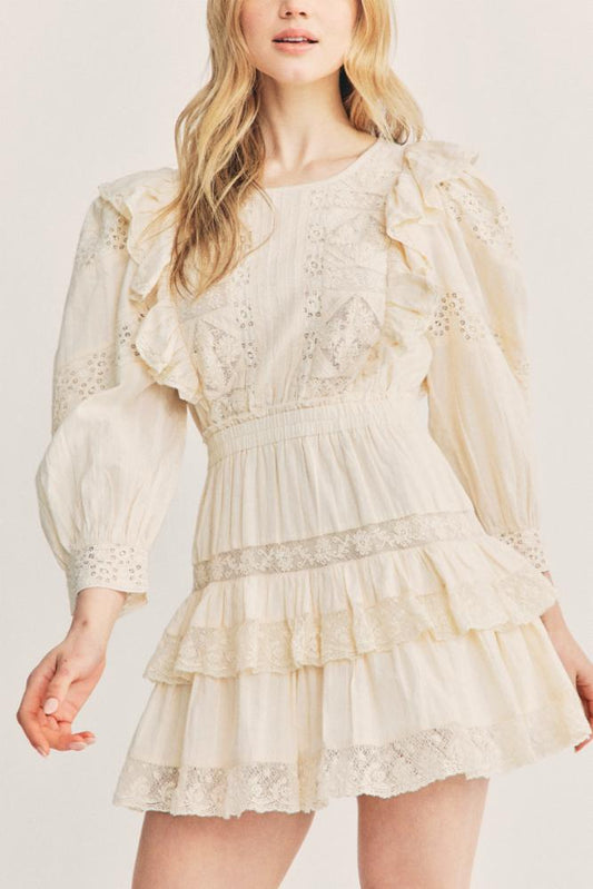 LOVESHACKFANCY SANTORINI DRESS IVORY