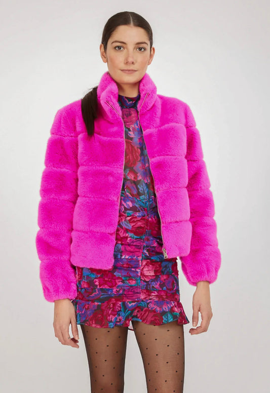 Generation Love Jodi Hot Pink Faux Fur Jacket
