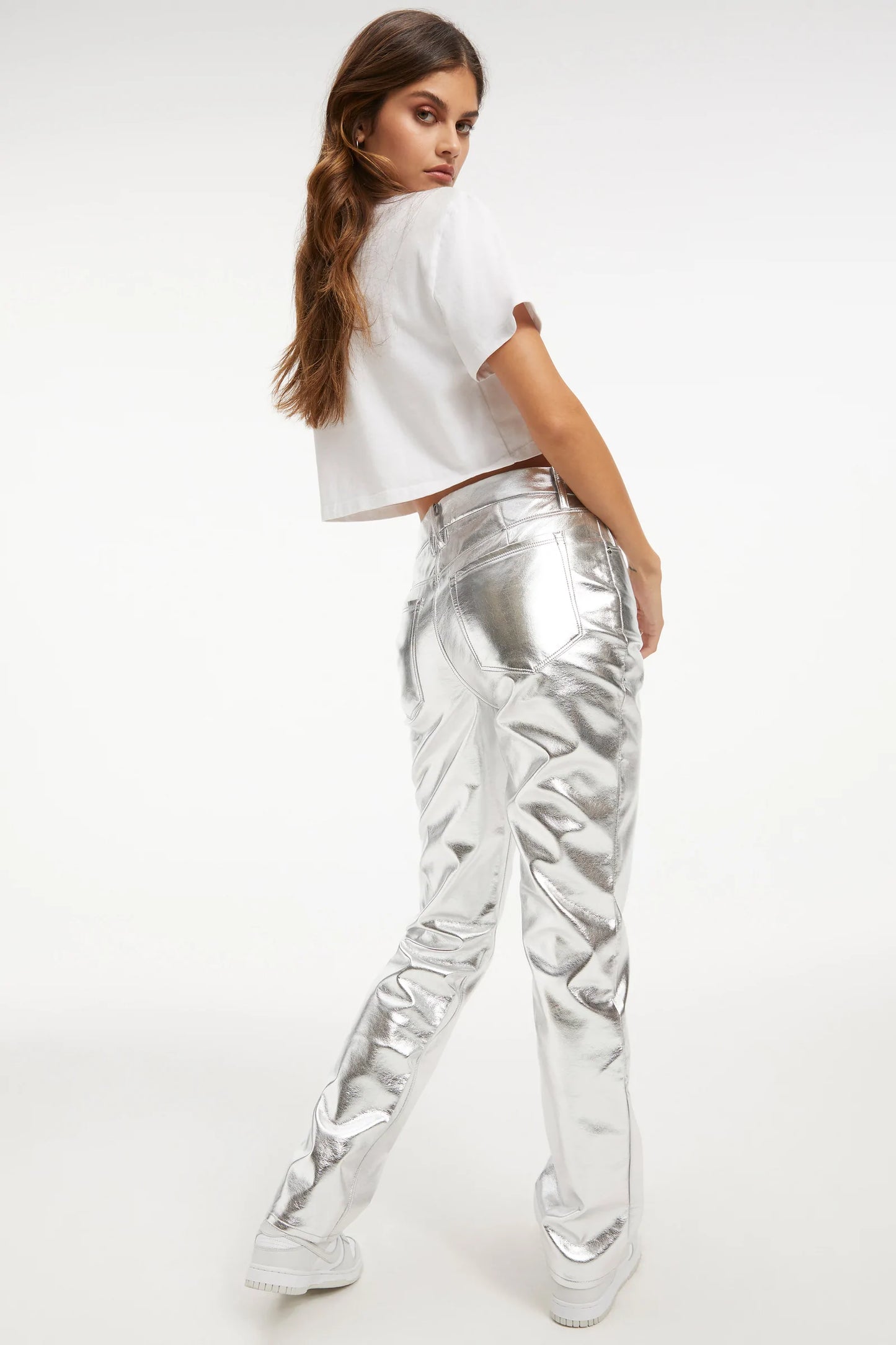 Good American Good Icon Metallic Faux Leather