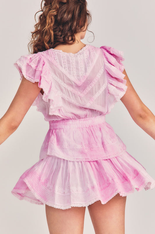 LOVESHACKFANCY GWEN DRESS - PEONY PINK