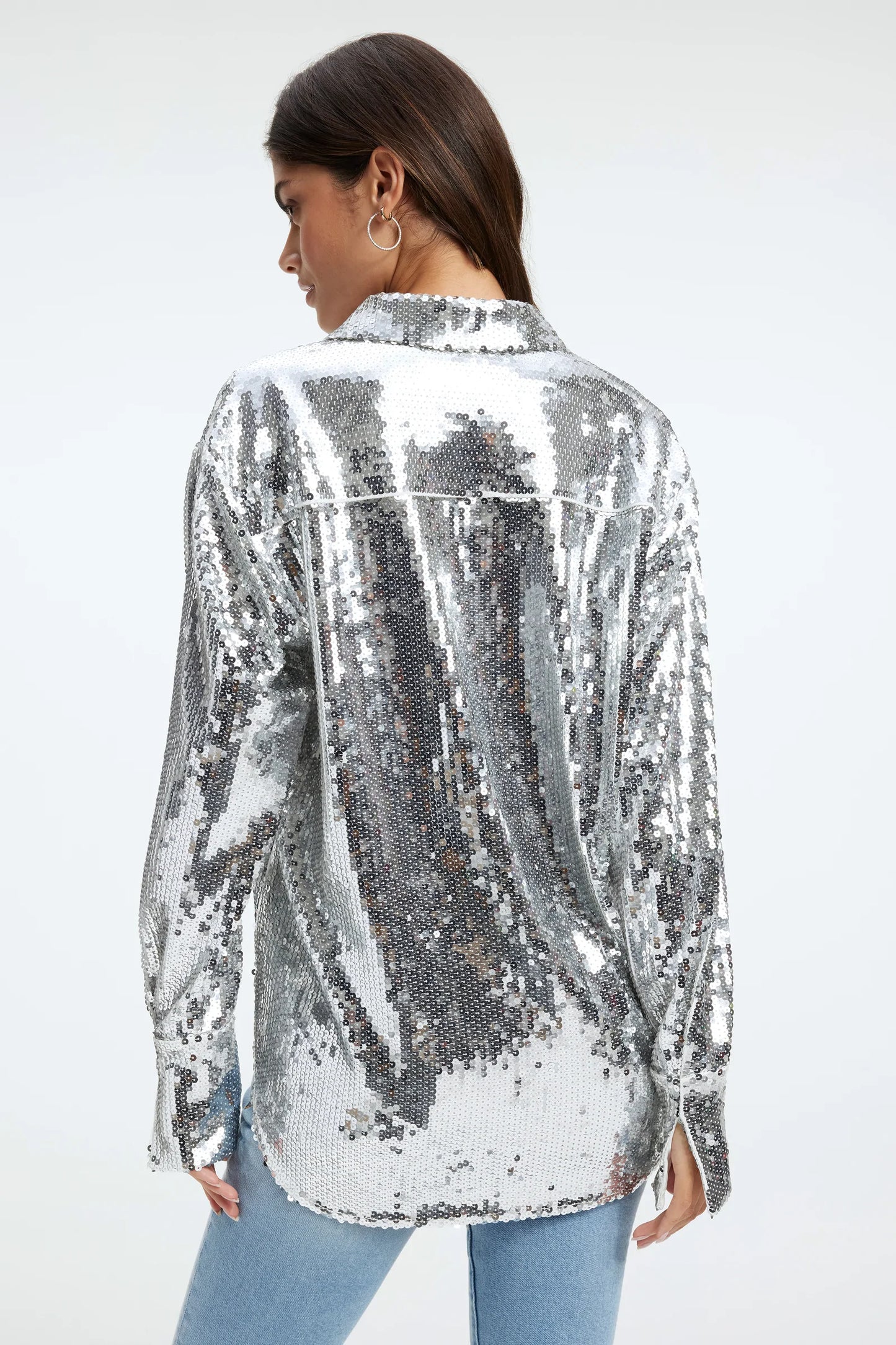 Good American Sequin Party Shirt