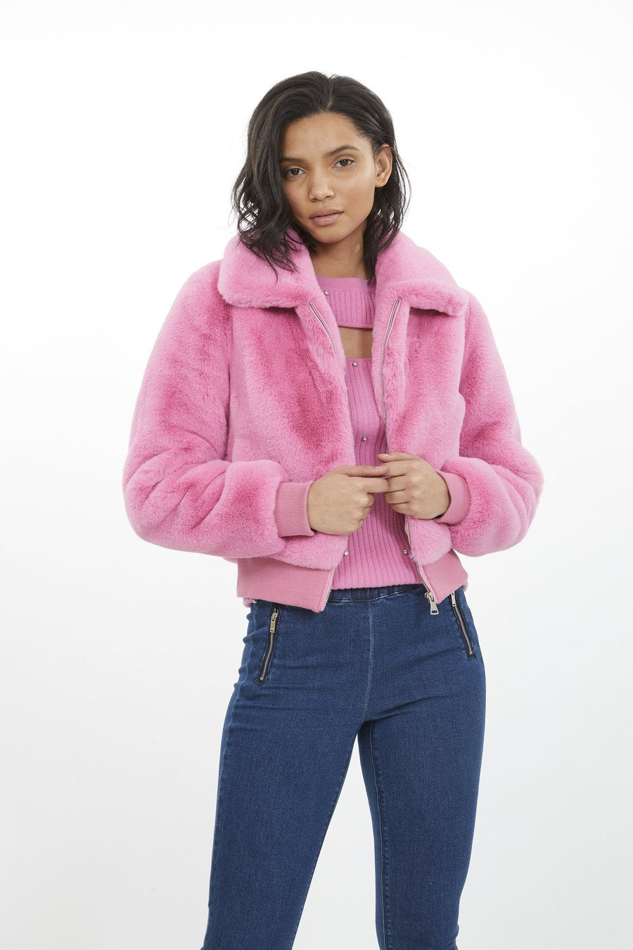 GENERATION LOVE ROMI FAUX FUR BOMBER