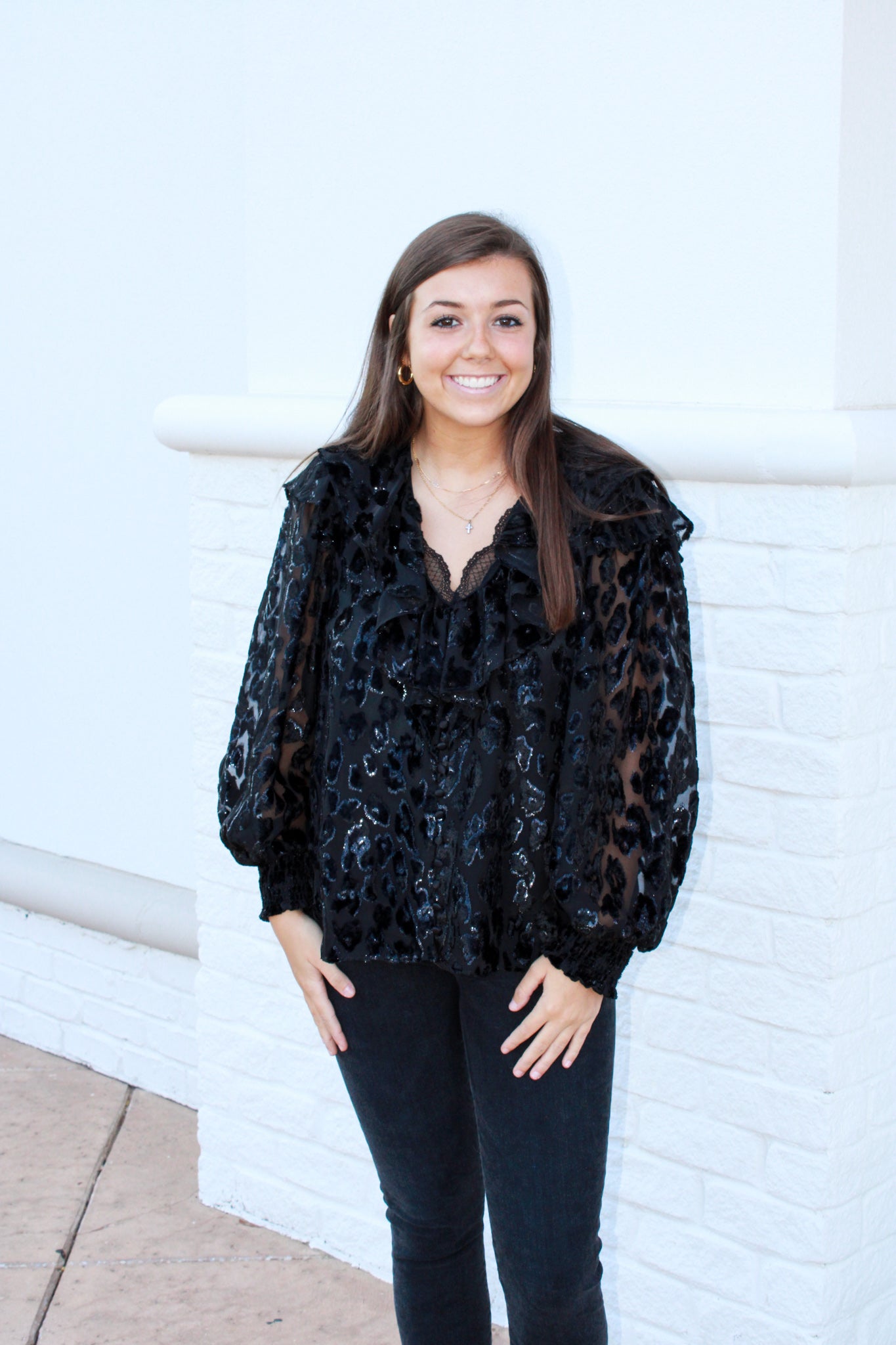Alice + Olivia Laurette Ruffle Blouse