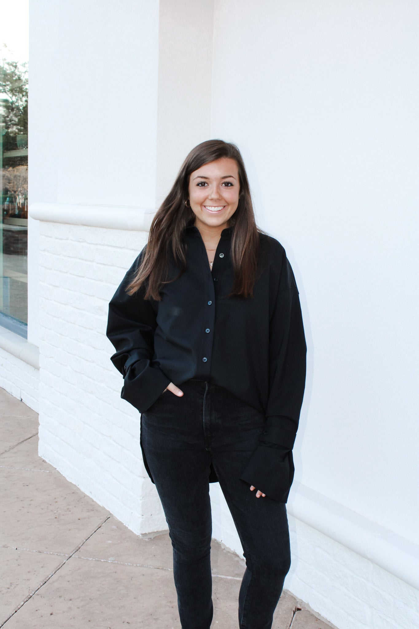Good American Tabbed Poplin Shirt