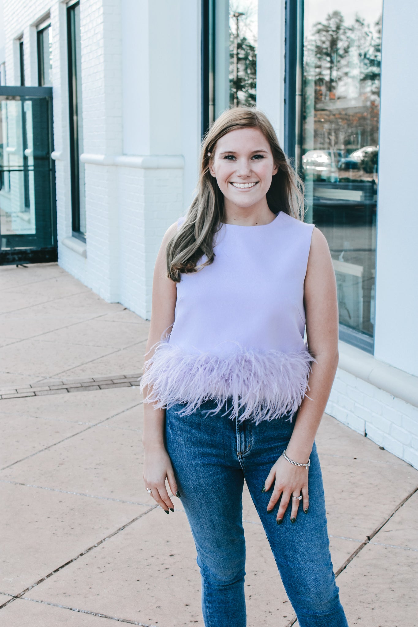 PURPLE FEATHER TOP