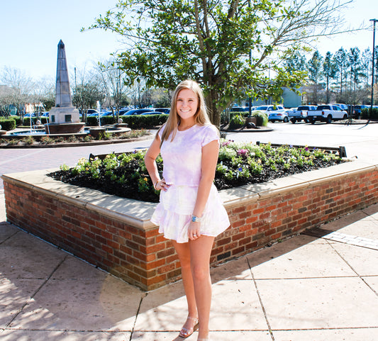 LoveShackFancy Ruffle Mini Skirt - Multi Tie Dye