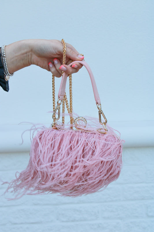 Pink Feather Party Evening Clutch