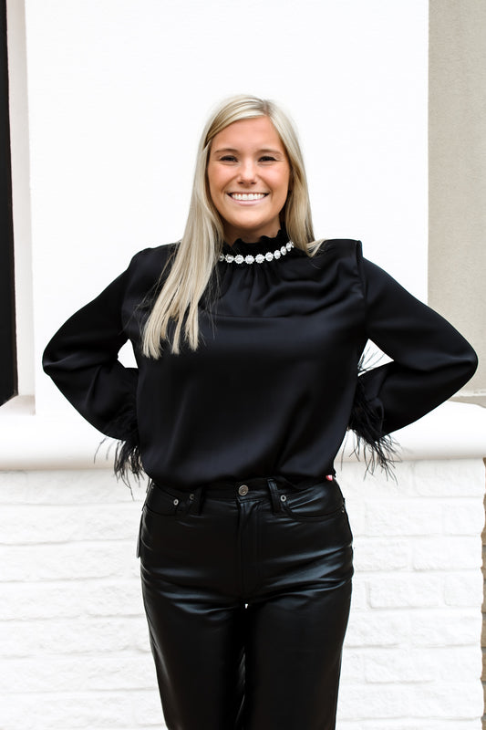 Feather Cuff Blouse