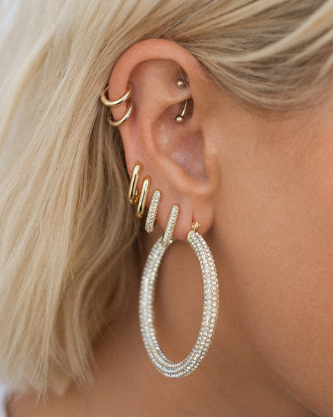 Chain Link Huggies - Gold