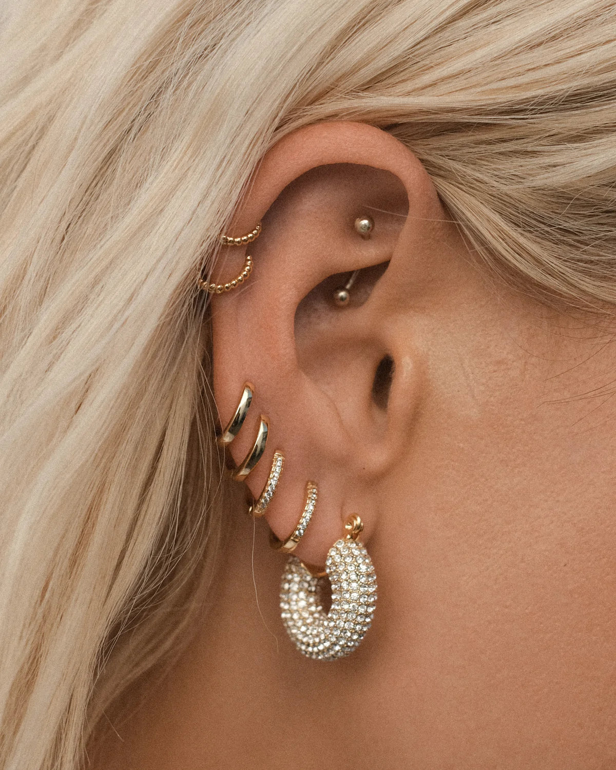 Pave Mini Donut Hoops