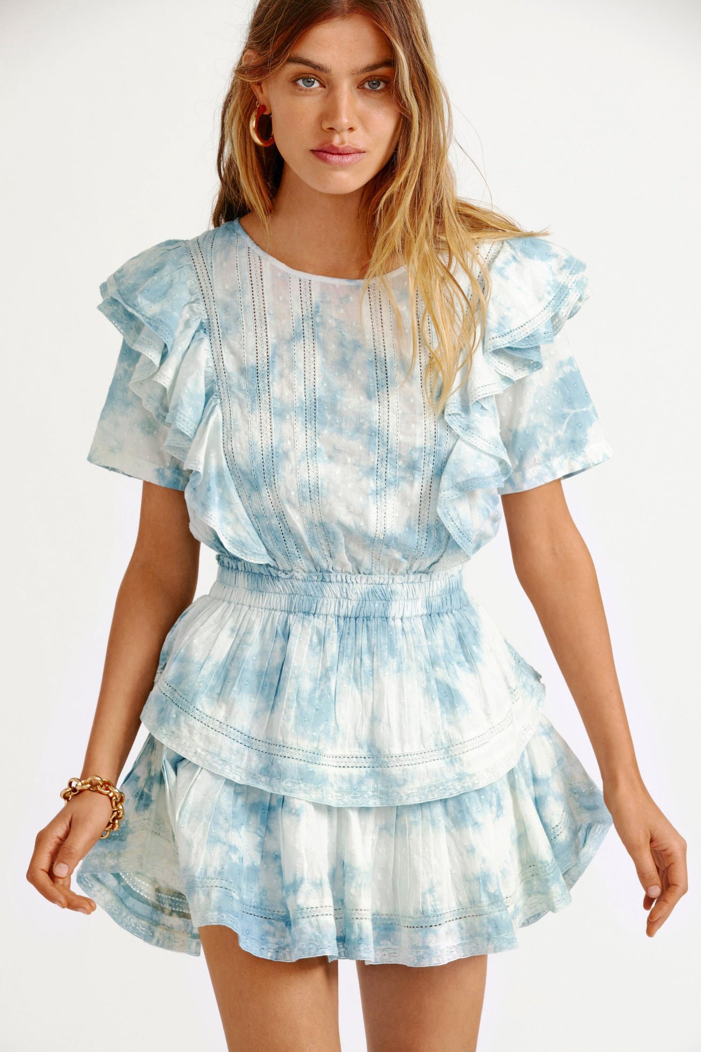 LoveShackFancy Natasha Mini Dress - Pacific Indigo