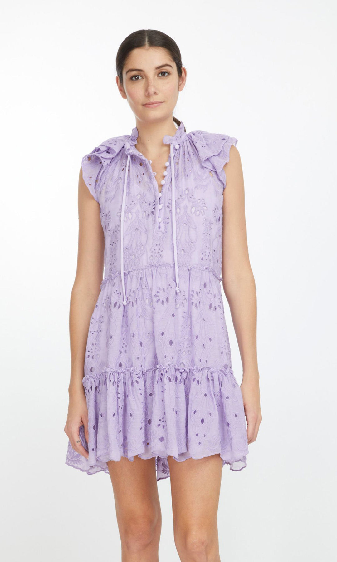 Mirabelle Embroidered Dress - Lavender