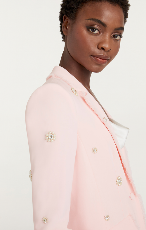 Cinq a Sept Pearl Ditsy Flowe Embellished Khloe Blazer