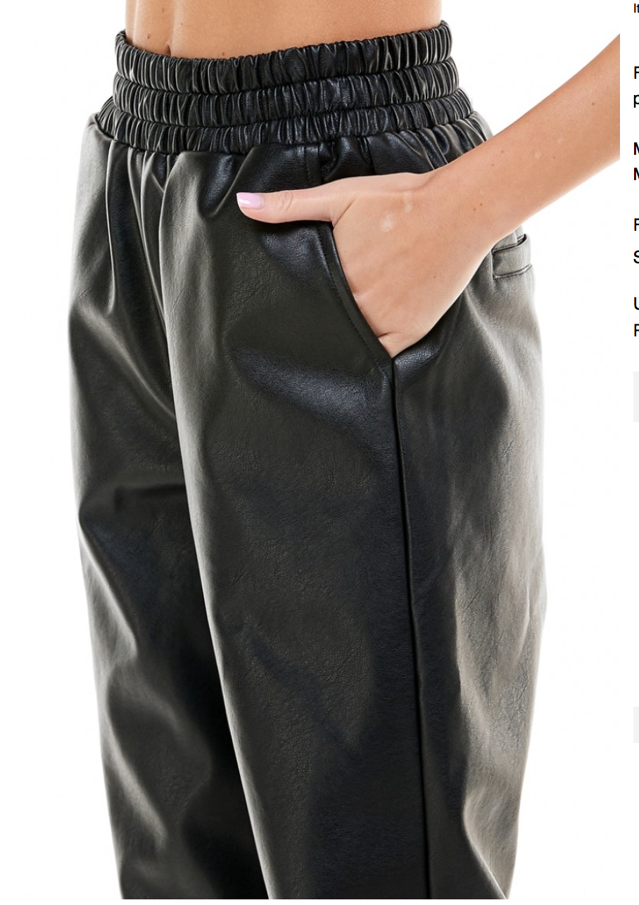 Faux Leather Joggers
