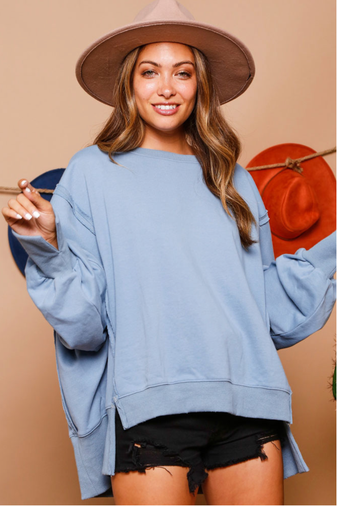 OVERSIZED DENIM BABY SWEATSHIRT