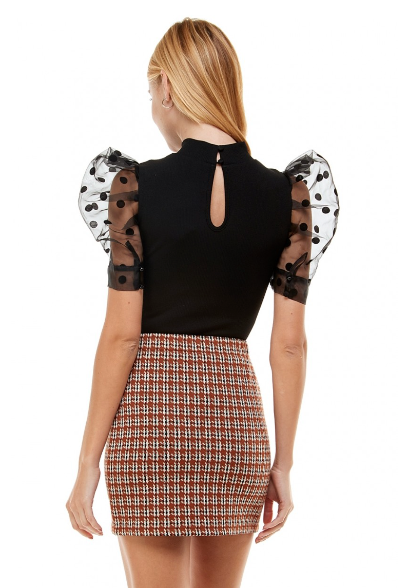 POLKA DOT BLACK BODYSUIT