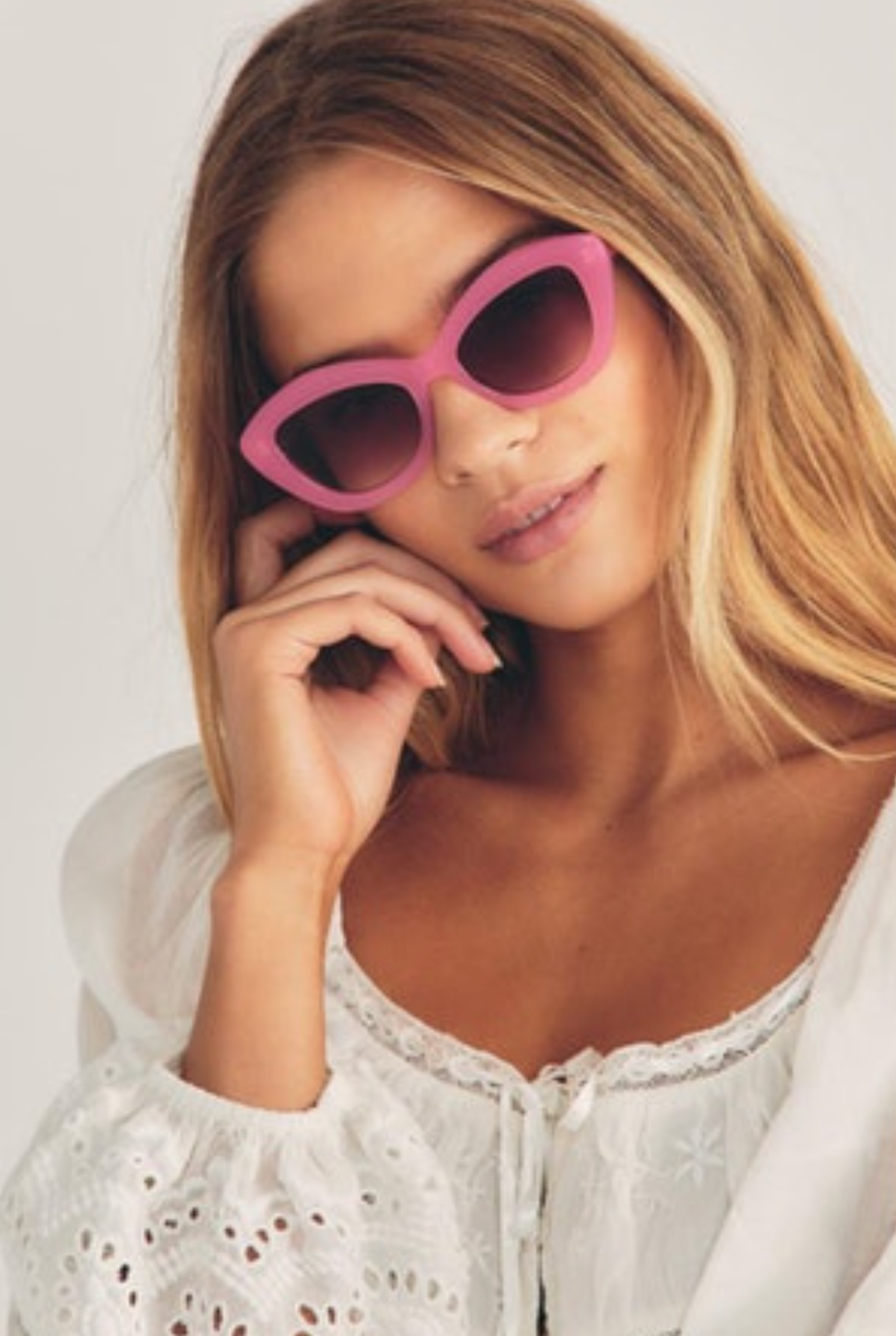 LoveShackFancy Hessel Sunglasses - Peony Pink