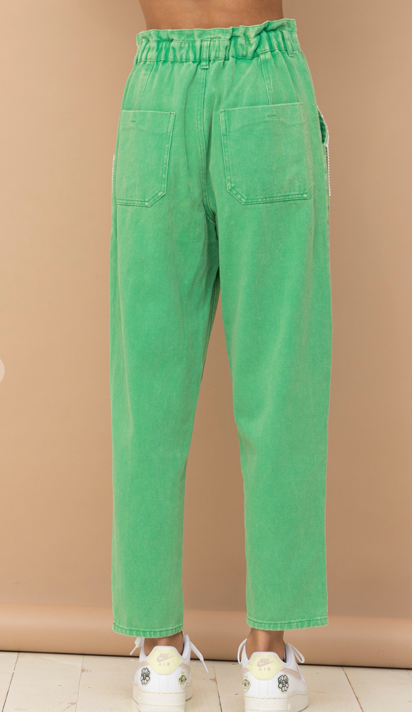 Kelly Green Denim Pants