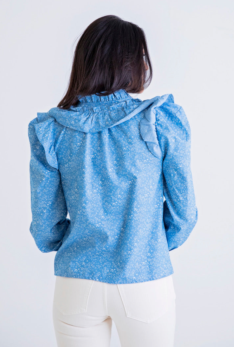 Ditzy Chambray Top