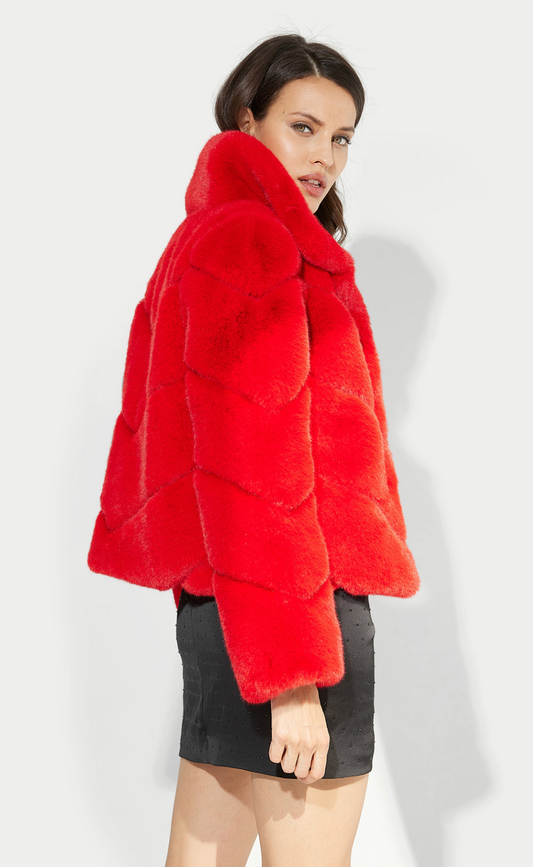 Generation Love Logan Faux Fur Jacket - Red