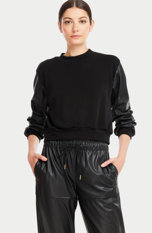 Generation Love Eva Vegan Leather Combo Sweatshirt