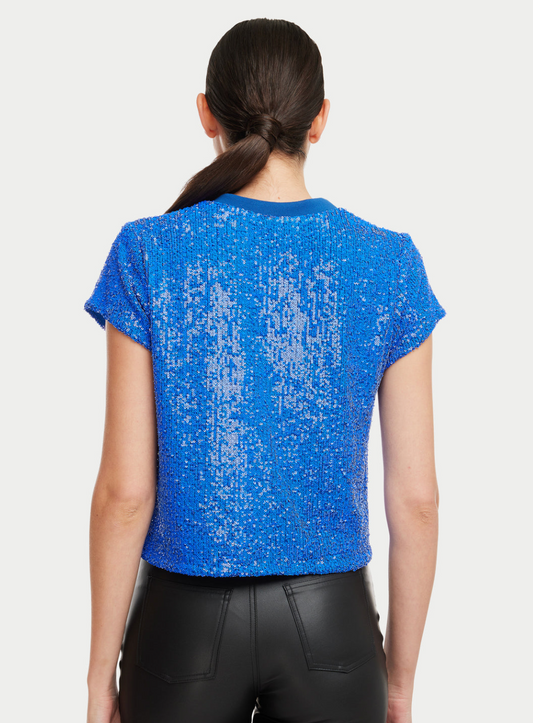 GENERATION LOVE KAI SEQUIN TOP - COBALT BLUE