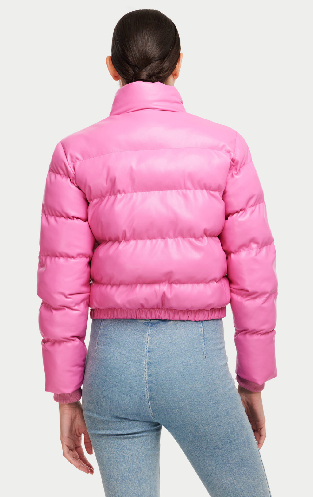GENERATION LOVE WEST VEGAN LEATHER PUFFER - BOMBSHELL PINK
