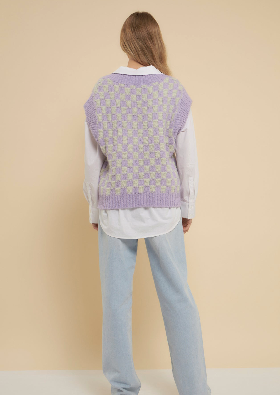 Checker Knit Dress - Lilac Multi