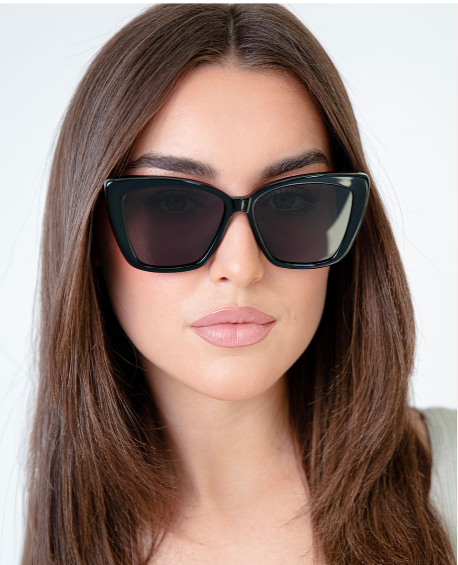 Illesteva Barcelona Sunglasses Black/Grey Flat