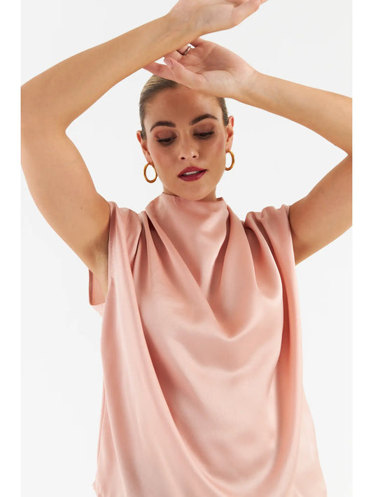 Lauren Pink Satin Blouse