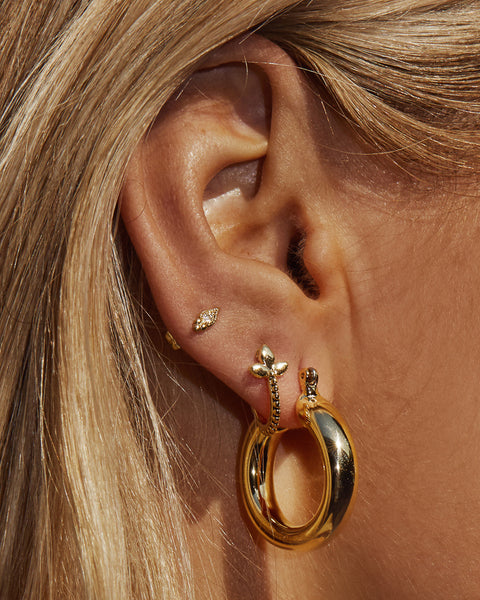 Baby Amalfi Tube Hoops - Gold