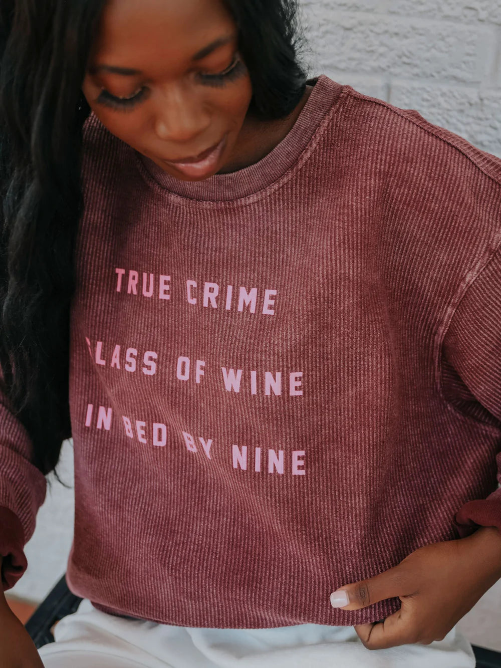 TRUE CRIME CORDED SWEATSHIRT