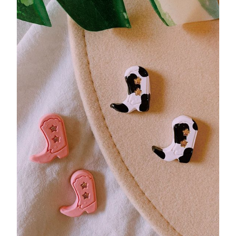 Cowgirl Boot Stud - Cow Print