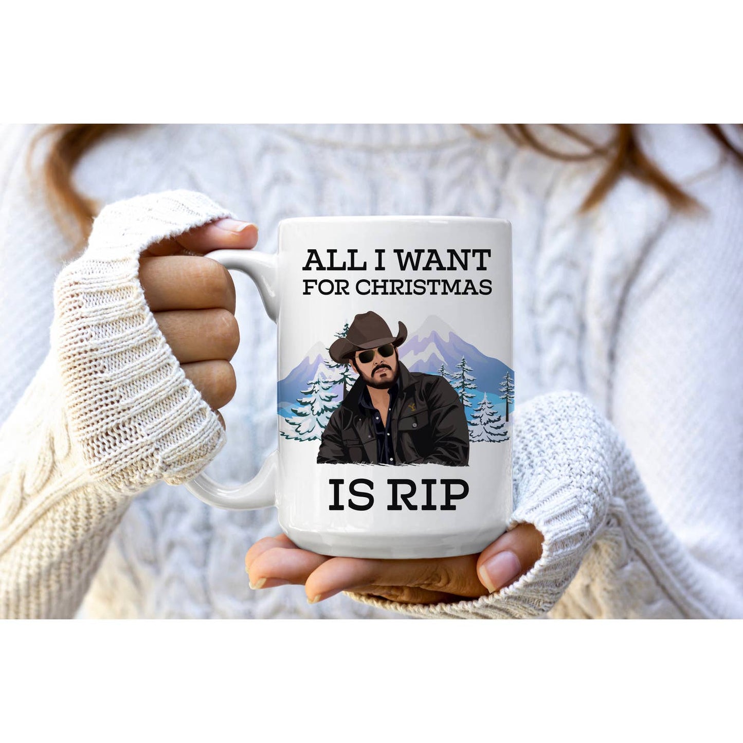 All I want for Christmas is RIP Mountains 15 oz Mug