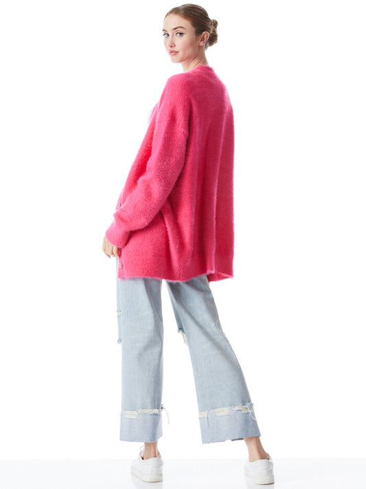Alice & Olivia Barry Oversized V Neck Cardigan