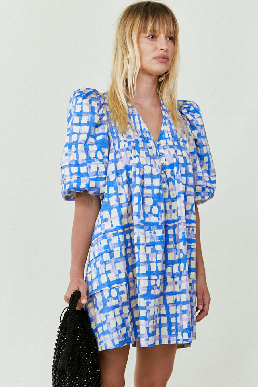 HUNTER BELL JENKINS DRESS - BLUE COBBLESTONE