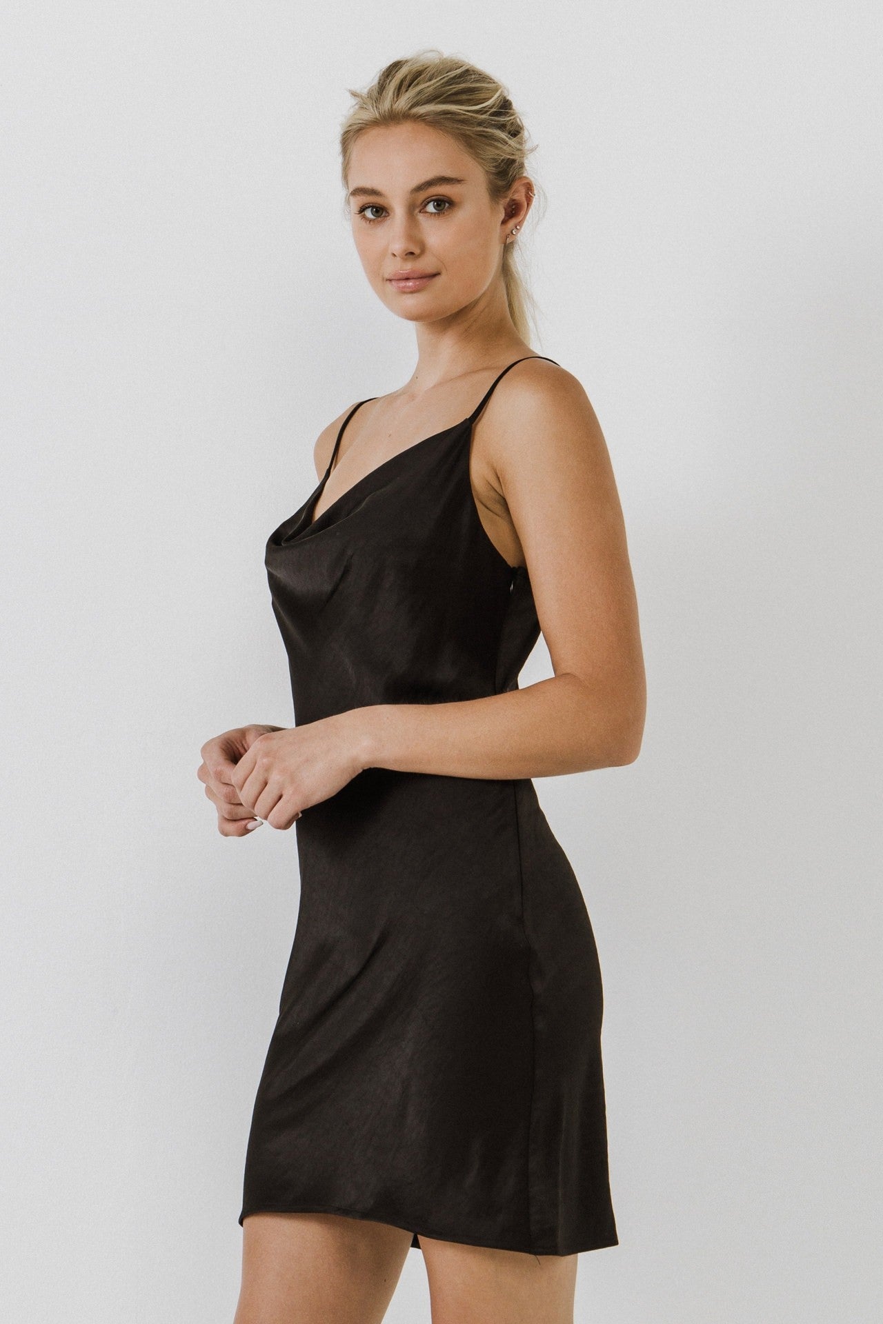 SATIN SLIP MINI DRESS