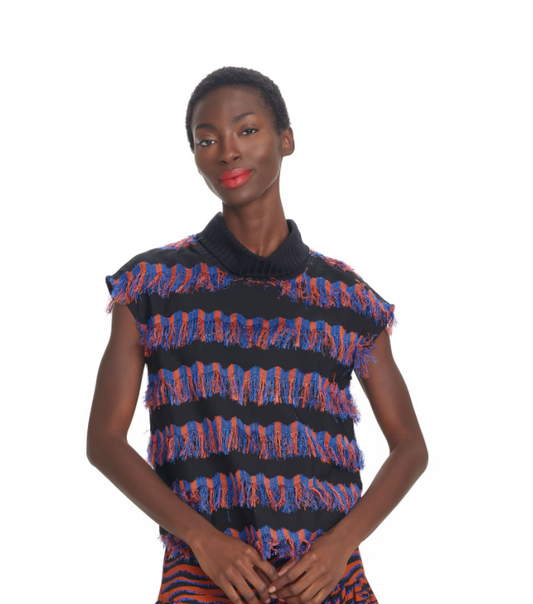 Amala Top - Blue and Orange