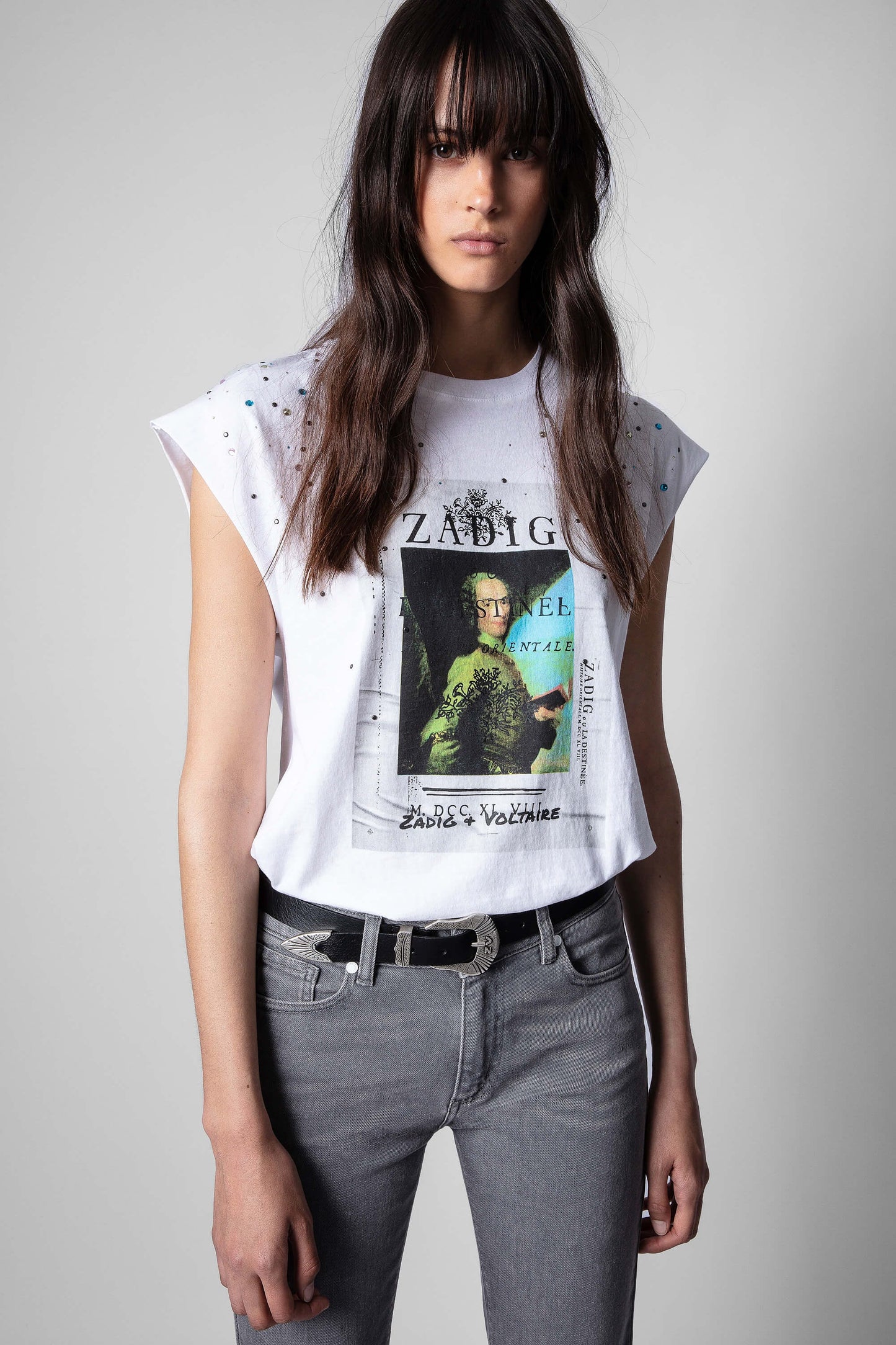 Zadig & Voltaire Cecilia Photoprint Voltaire Strass T-Shirt