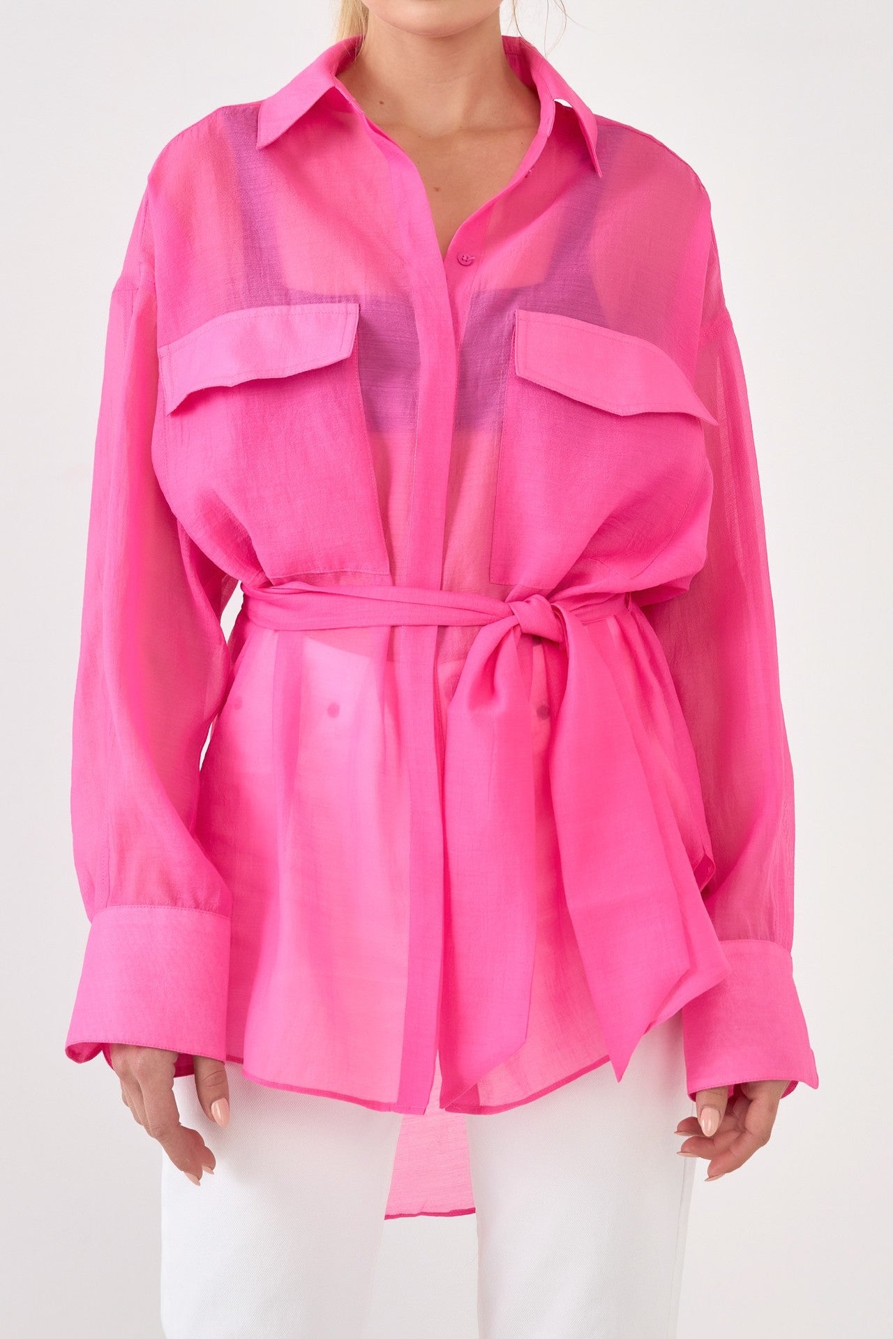 Legally Pink Sheer Overshirt