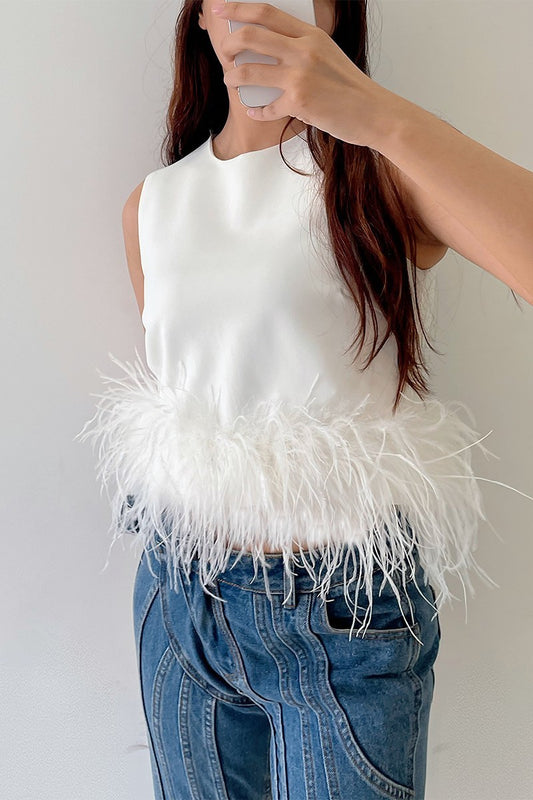 White Feather Top