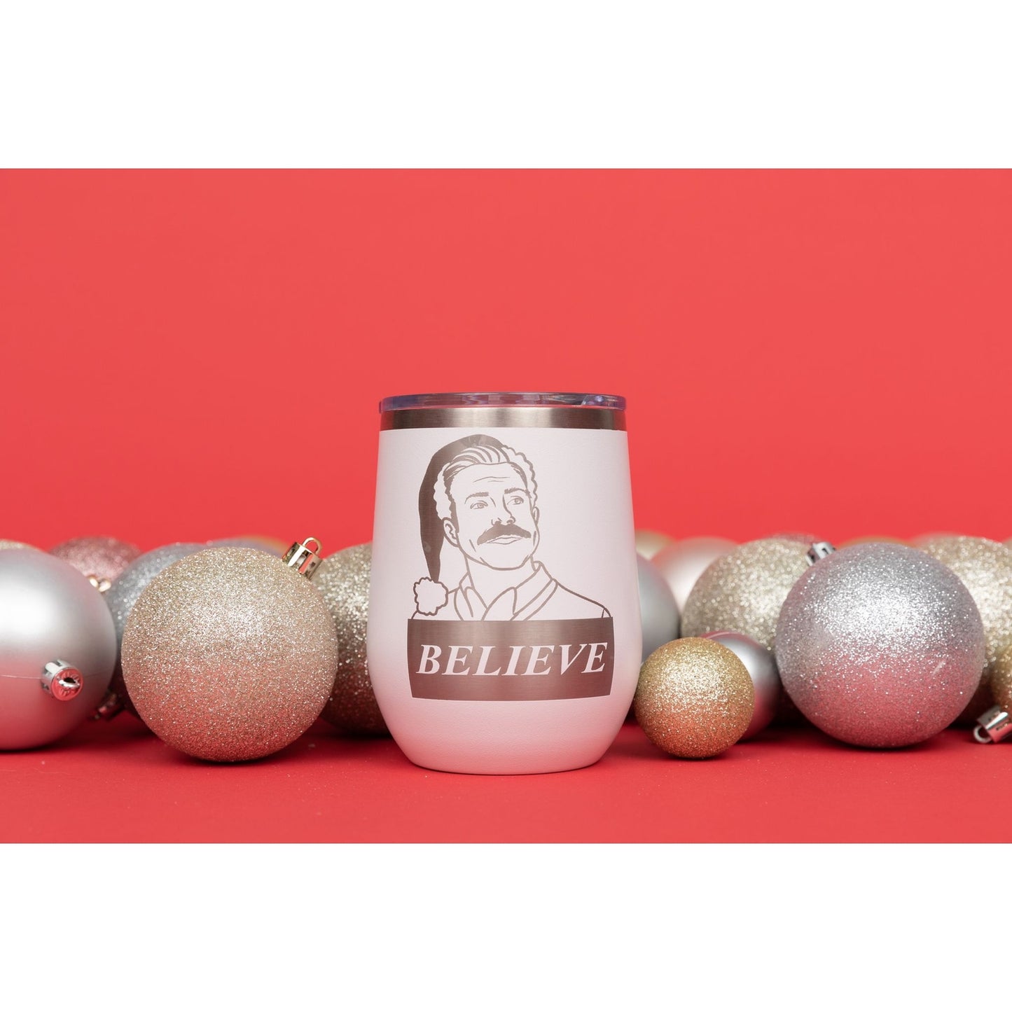 Ted Lasso - Believe - Christmas White Polar Wine Tumbler